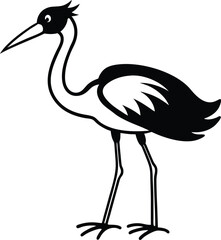silhouette of stork holding a baby basket icon