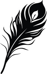 Obraz premium silhouette of peacock feather logo vector peacock 