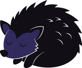 silhouette of a sleeping hedgehog 