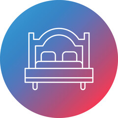 Bed Line Gradient Circle Background Icon