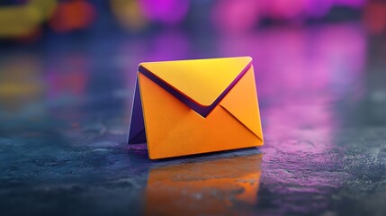 Iconic 3d envelope placed on abstract style high resolution picture