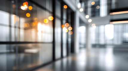 Fototapeta premium Dynamic office scene with blurred background and door modern workspace indoor setting perspective