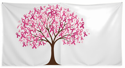 Pink Ribbon Tree: Breast Cancer Awareness Tapestry