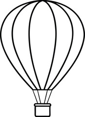 Obraz premium one line hot air balloon silhouette