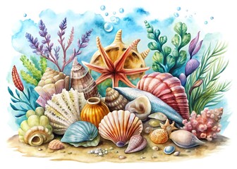 Obraz premium seashells shells marine nature aquatic underwater .jpg