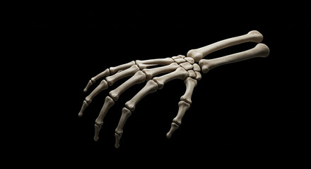 A Detailed Skeletal Hand on a Dark Backdrop for Anatomical Study