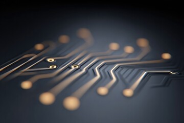 close-up of clean circuit board with intricate patterns great for tech presentations