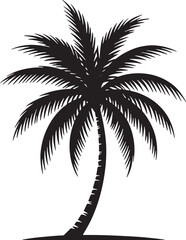 Obraz premium Black vector single palm tree icon