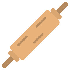 Rolling Pin Flat Design Icon, Cooking And Kitchen Flat Design Icon Symbol
