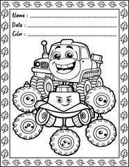 Monster Fish coloring pages. Ready to print on standard,  Resolution: High resolution (300 DPI), 8.5x11 inch paper  With No Bleed. Black and White.