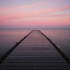 Fototapeta premium Peaceful Jetty At Dusk Time