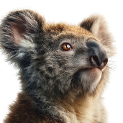 Obraz premium Koala close-up portrait on a transparent background australia animal photography natural habitat focused perspective