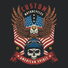 Eagle and skull custom motorcycle design