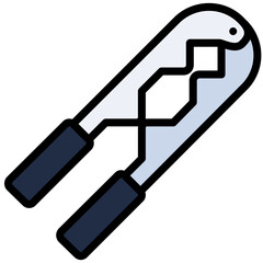 Nut Cracker Outline Flat Design Icon, Cooking And Kitchen Outline Flat Design Icon Symbol