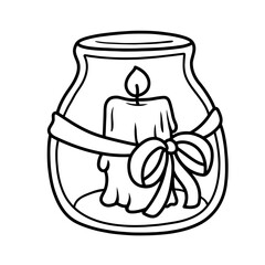 Candle in Glass Jar with Ribbon and Bow – Handcrafted Home Decor, Cozy Ambiance, Holiday Gift Idea, Romantic Atmosphere, DIY Candle Making and Aromatherapy

