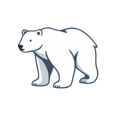Simplified Contoured Polar Bear Illustration