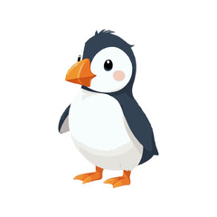 Cute Little Arctic Puffin Illustration