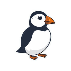 Minimalistic, Cute 3D Puffin Icon Design 