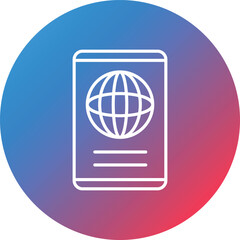 Passport Line Gradient Circle Background Icon