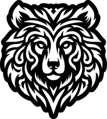 Ornamental bear Head Icon Tribal Style Animal Vector
This stylized vector design combines fierce expression with geometric aesthetics, making it ideal for tattoos, logos, streetwear, digital art