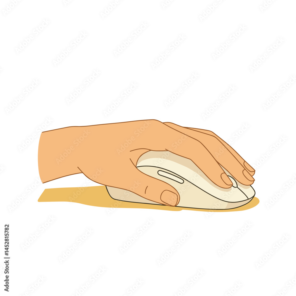 Fototapete Hand Using Computer Mouse on Desk  