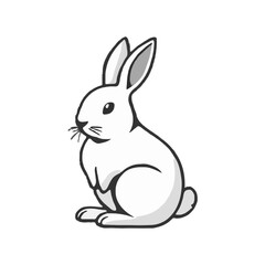 Simplified, Contoured 3D Rabbit Illustration