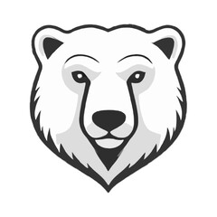 Simplified Grayscale Polar Bear Icon Design