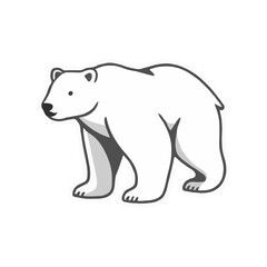 Fototapeta premium Simplified Grayscale Polar Bear Design