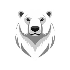 Detailed Grayscale Polar Bear Design
