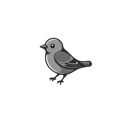 Obraz premium Little Grayscale Bird Illustration
