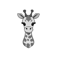 Simple Grayscale Girrafe Icon Design