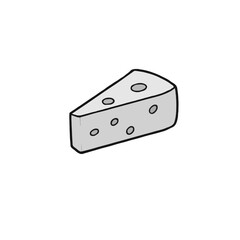 Simplified Grayscale Cheese Slice Design