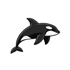 Simple, Contoured Grayscale Orca 