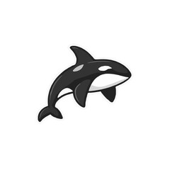 Fototapeta premium Simple, Grayscale Orca Design