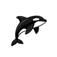 Fototapeta premium Simple Grayscale Orca Illustration