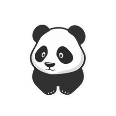 Naklejka premium Cute Grayscale Panda Bear 