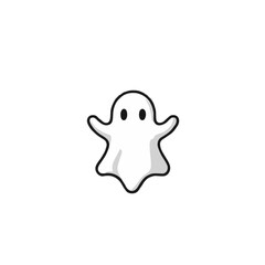 Simple, Contoured Grayscale Ghost Icon Design