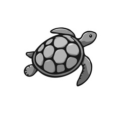 Simple, Grayscale Sea Turtle Design