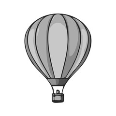 Obraz premium Simple, Grayscale Air Balloon Illustration