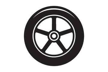Obraz premium Wheel silhouette art vector on white background