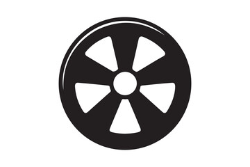 Fototapeta premium Wheel silhouette art vector on white background