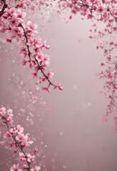 Mesmerizing swirl of pink sakura petals against a soft, out-of-focus backdrop  ,  bokeh, sakura