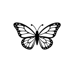 Simple Black & White Butterfly Icon Design