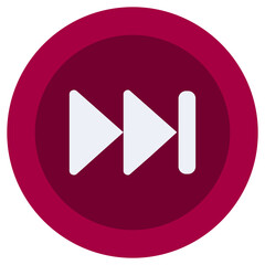 Fast Forward Button  Flat Design Icon, Audio Element Flat Design Icon Symbol
