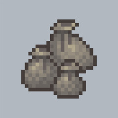 Fototapeta premium pile of sacks in pixel art style with isolated background