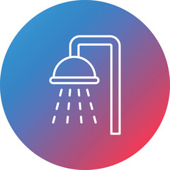 Shower Line Gradient Circle Background Icon