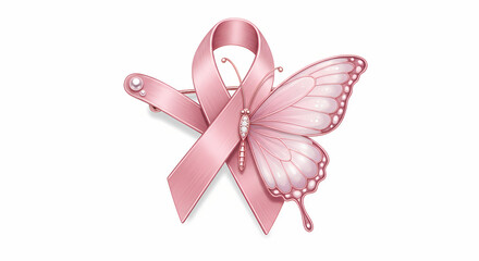 Pink Ribbon and Butterfly: A Symbol of Breast Cancer Awareness