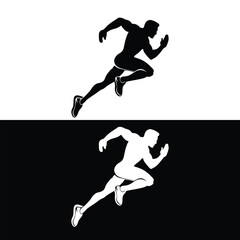 Runing Man silhouette illustration.