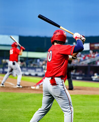 on deck baseball player in red