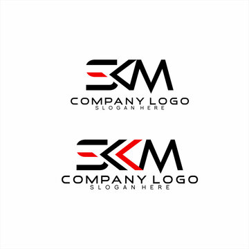 Simple and elegant SKM initials letter logo design.